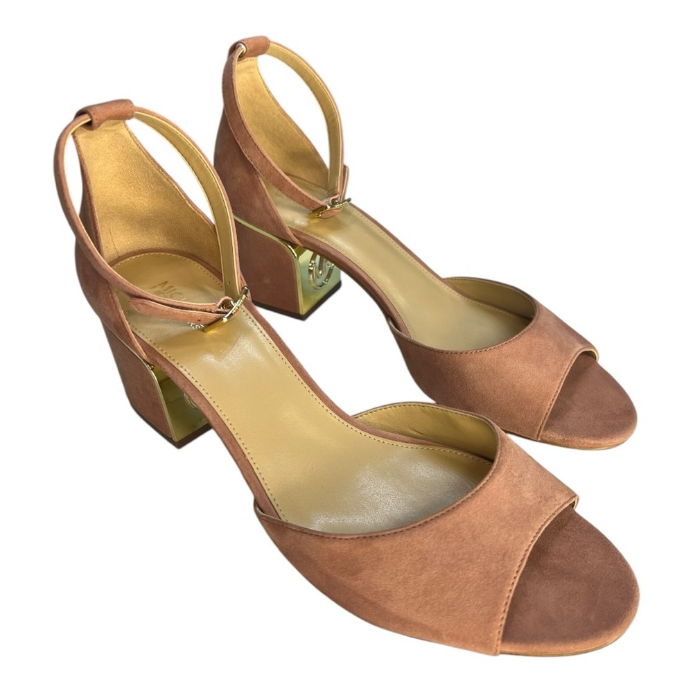 Lana Suede Sandal Michael Kors Brown Block Heel Sandals EUC - they may be  NWOT - Picture 2 of 13